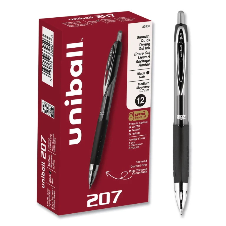 207 Signo Roller Ball Gel Pens, Select Color (Medium):- Black