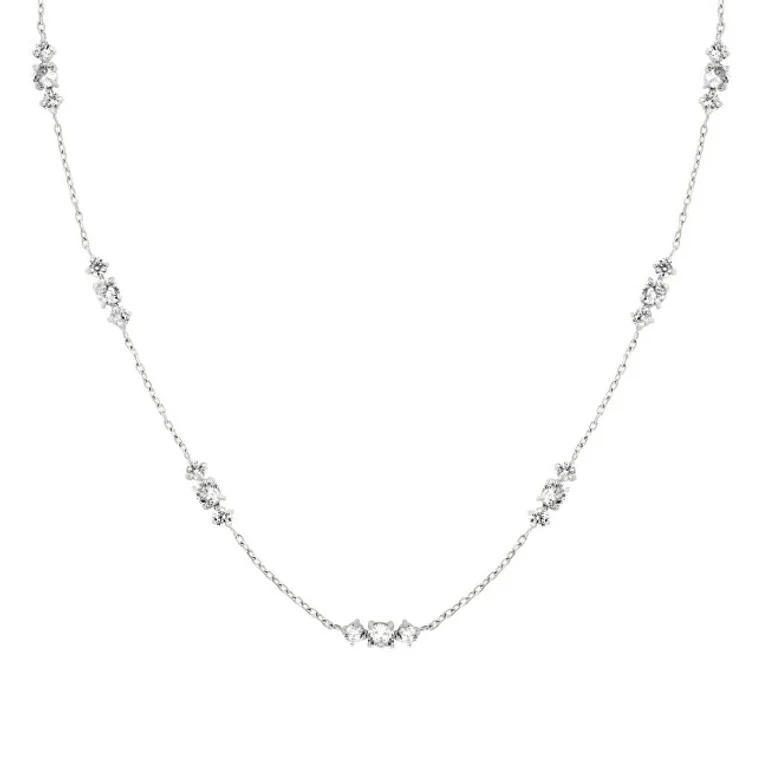 Elegante Stainless Steel Necklace with Crystals Triple Jntcs-J1016