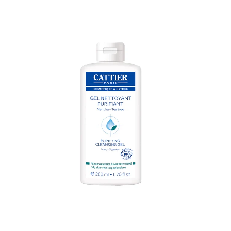 Cattier Purifying Cleansing Gel Young Skin Imperfections Mint Tea Tree ORGANIC 200ML
