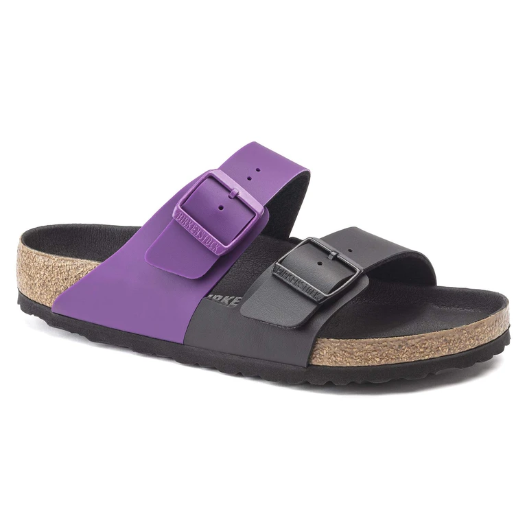 Arizona Split Birko-Flor Icy Bright Violet / Black Sandals