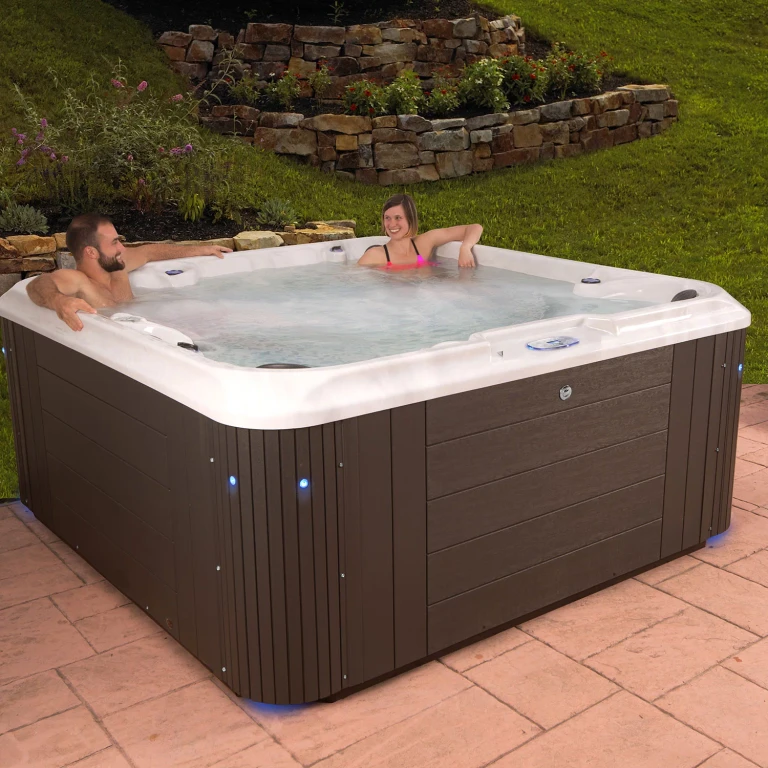 Indulgence 6-Person 100-Jet Acrylic Spa:- Espresso/Sterling Silver, Non-Lounger