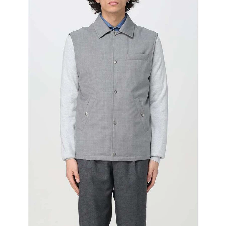 Gray Wool Button-Up Jacket