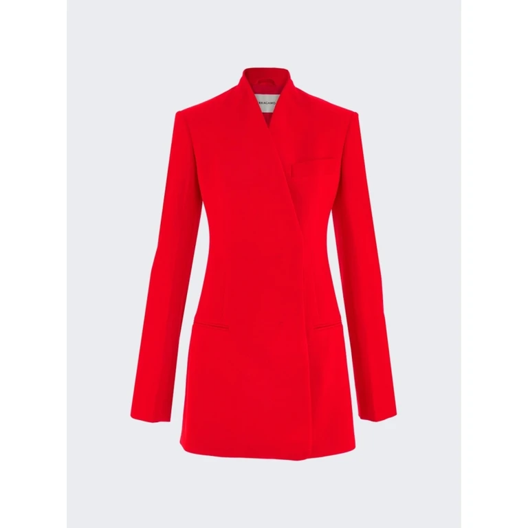 Single-Breasted Fitted Wool Blazer