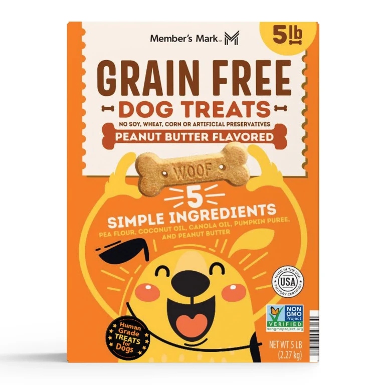 Grain-Free Dog Treat Biscuits, Peanut Butter Flavored, 5 lbs.