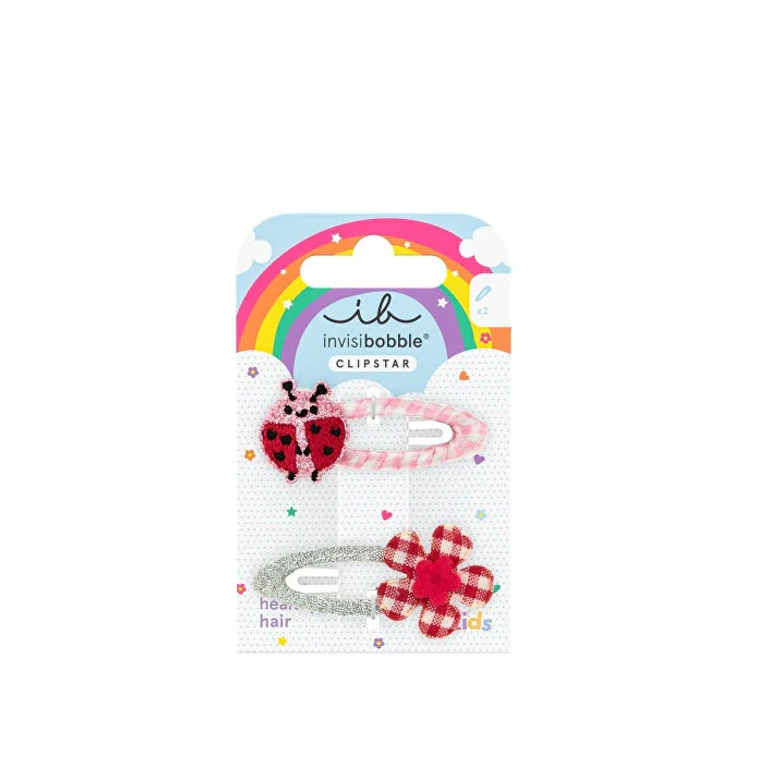 Happy Ladybug Shaped Hair Clip For Children, 2 Pieces