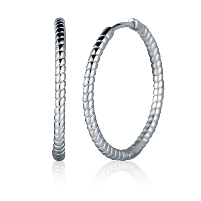 Silver Hoop Earrings Svle2418Xj40000