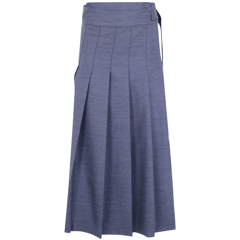 Jupe midi plissée taille haute