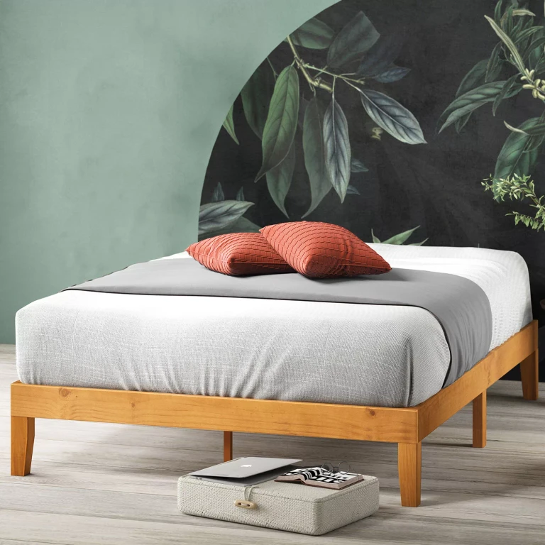 Night Therapy Rustic Oak Solid Wood Platform Bed, Full:- Full