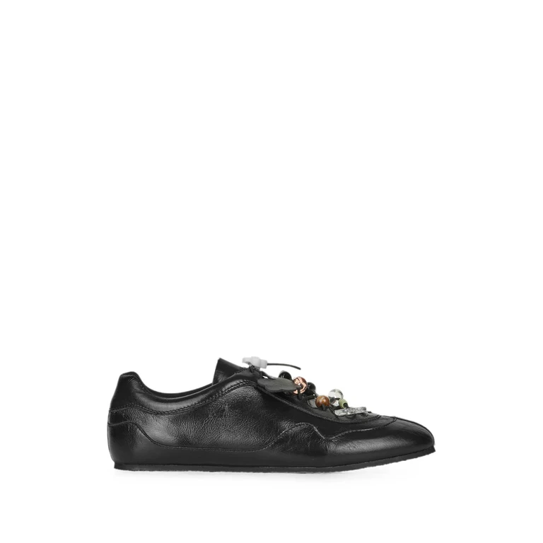 Blaise Bead-embellished Leather Sneakers