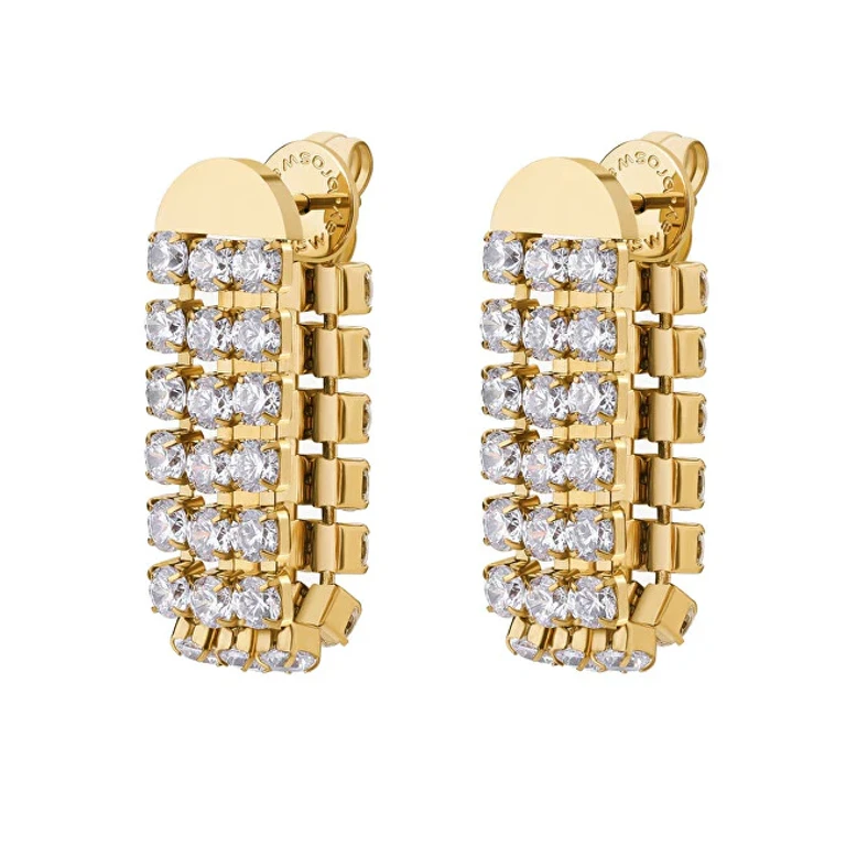 Luxurious gold plated earrings with cubic zirconia Desidery BEIE028