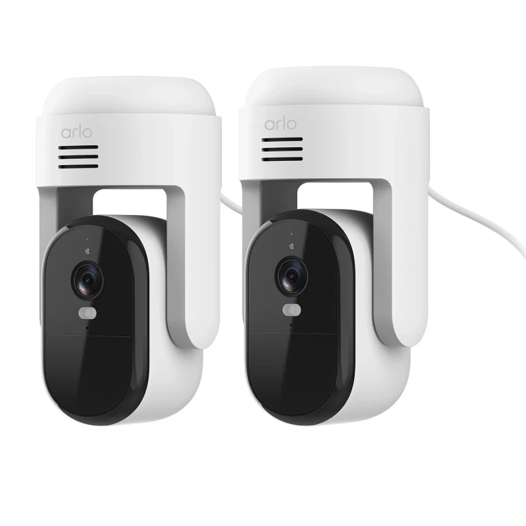 Arlo Essential Pan Tilt Outdoor Security Camera 2K, 2-Pack