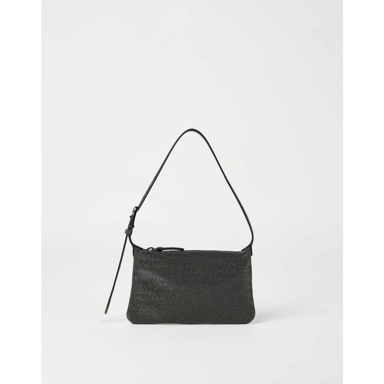 Black Textured Shoulder Bag