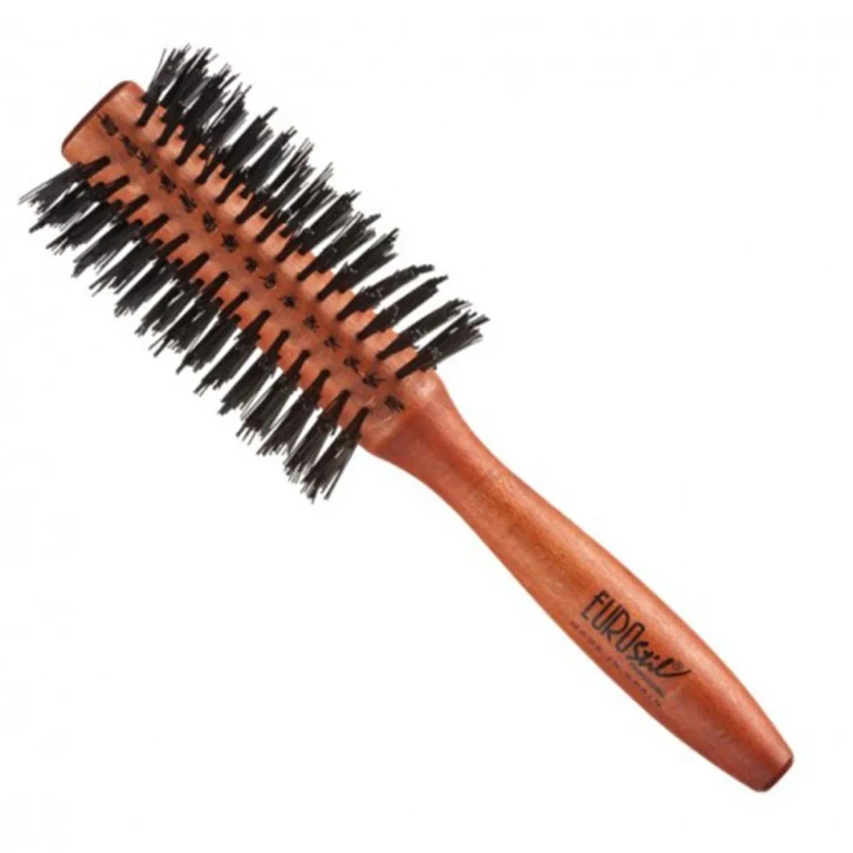 Circular wooden brush with bristles Eurostil 24 mm