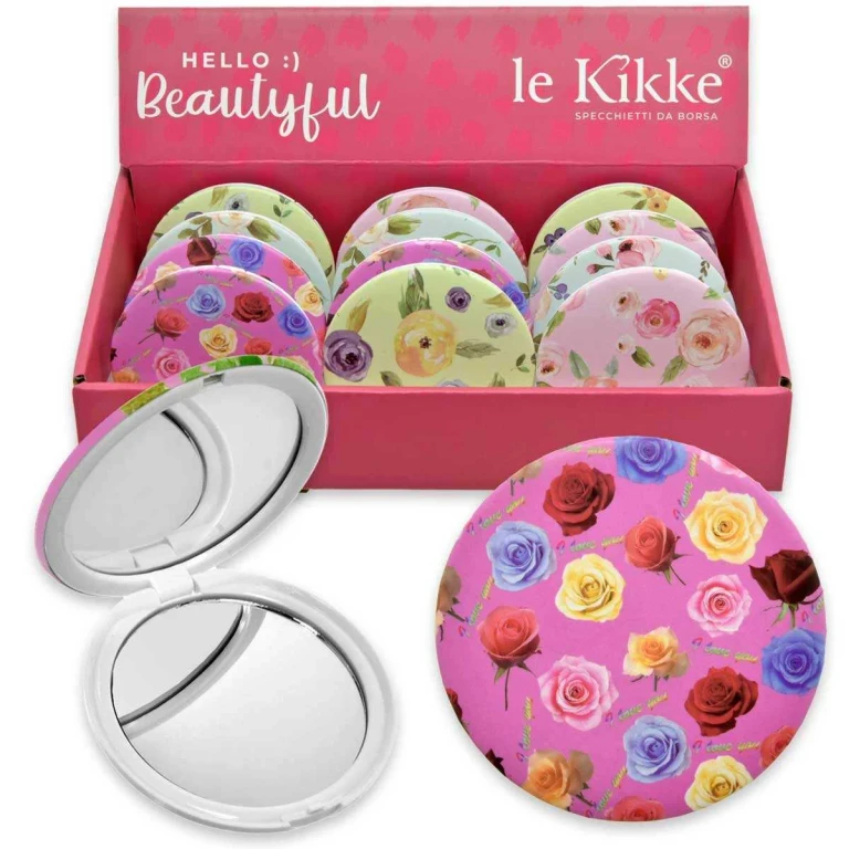 purse mirror flowers