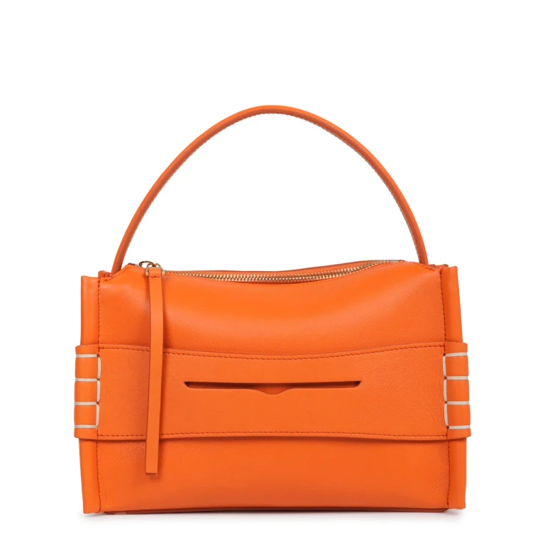 Leather Handbag Loafer Orange