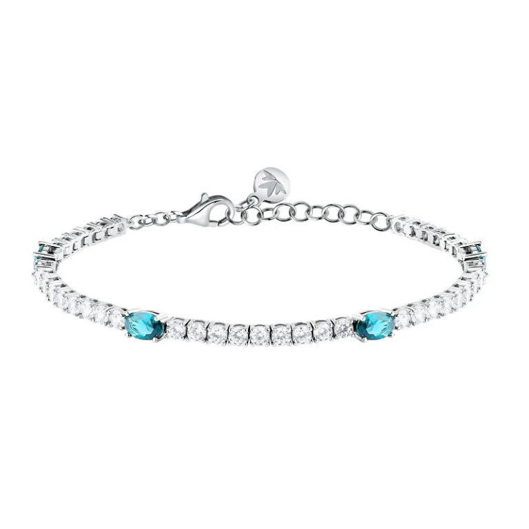 Sparkling Tennis Bracelet With Blue Zirconia Tesori Saiw269