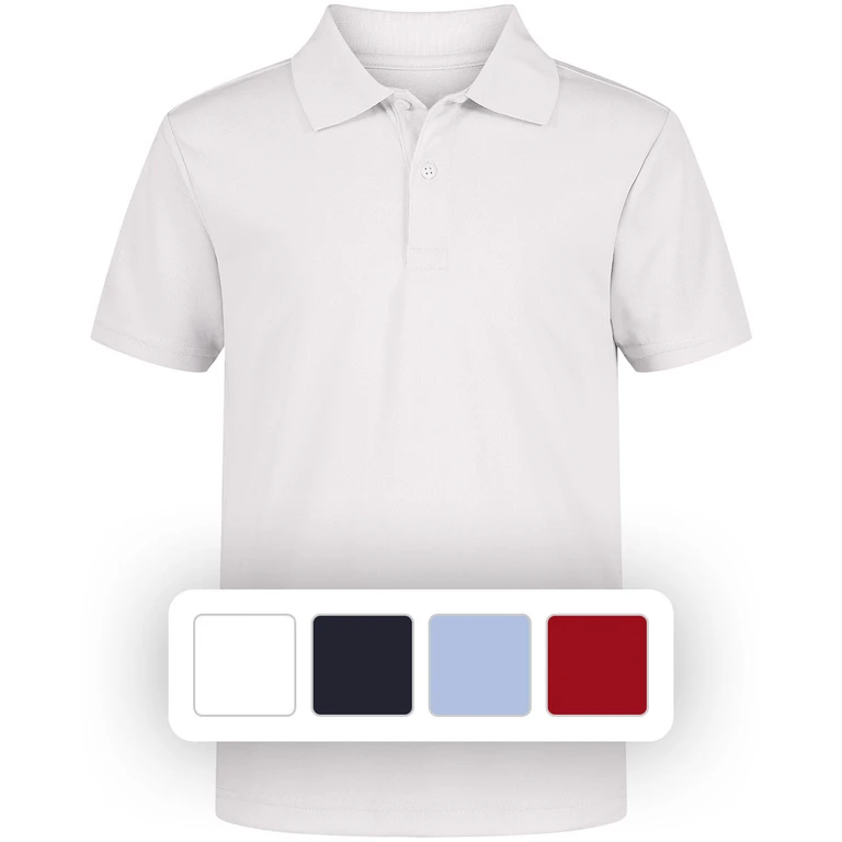 Boys Uniform Polo White 6:- White, 6