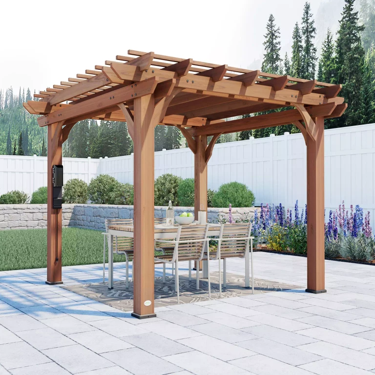 Beaumont Cedar Pergola with PowerPort:- DIY, 10' x 10'