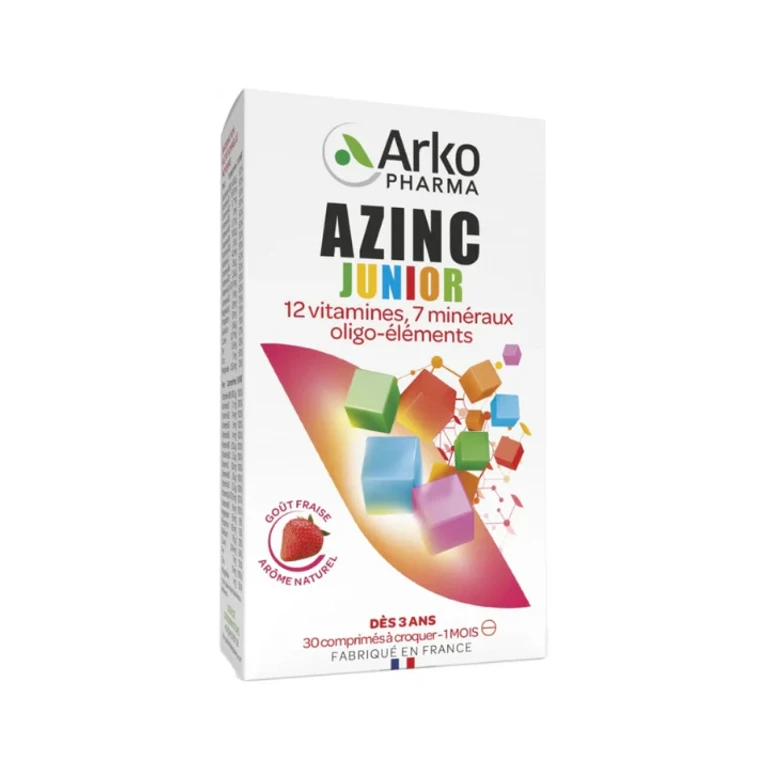 Azinc Vitamins C & E, Zinc Junior Strawberry Flavor 30 Tablets