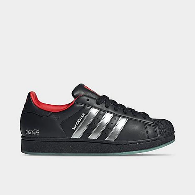 adidas Men's Originals x Coca-Cola Superstar II Casual Shoes in Core Black/Silver Metallic/Red Size: 7.5