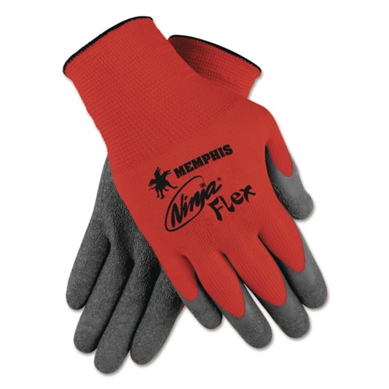 Ninja Flex Latex Coated Palm Gloves N9680 Medium Red/Gray Dozen