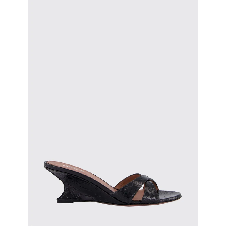 Nina Python Print Leather Wedge Mules (PX1840XPTACBLK)