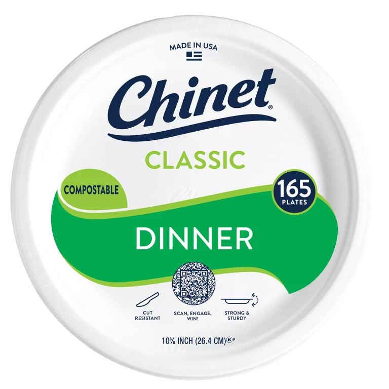 Classic Dinner Paper Plates, 10.375', 165 ct.