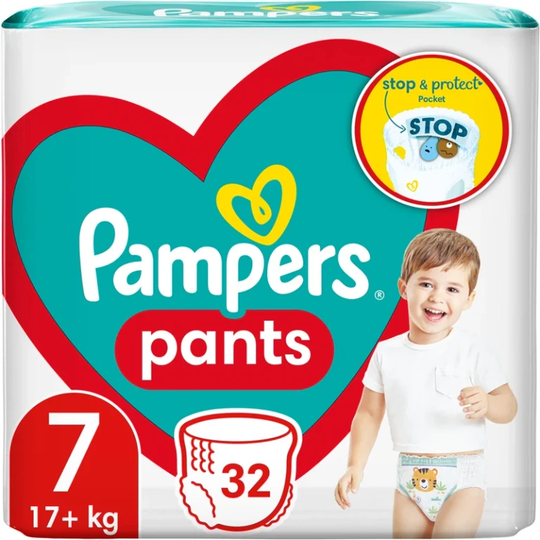 Pants size 7 disposable pull-up diapers 17+ kg 32 pieces