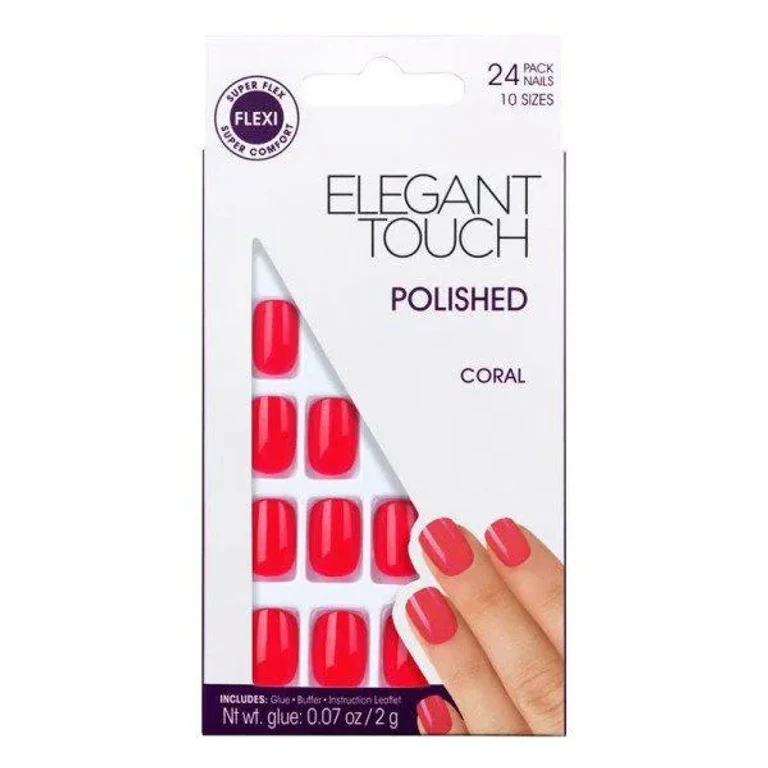 Core Colour Nails with glue Short Stiletto Blush Suede 24 U