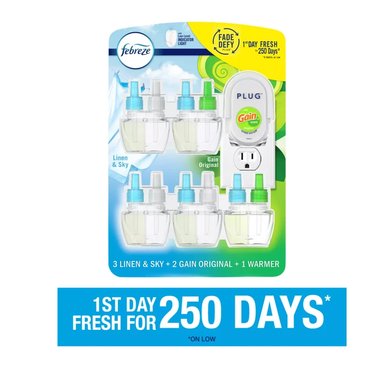Fade Defy PLUG Air Freshener, Linen & Sky + Gain Original 1 Warmer + 5 Refills