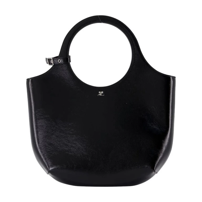 Leather Top Handle Bag â Black