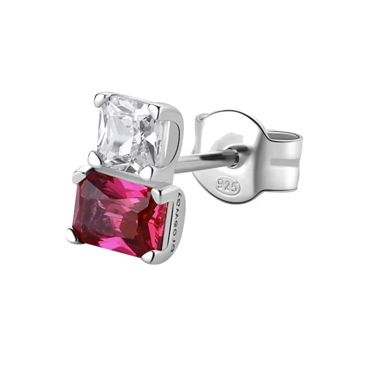 Elegant Single Earrings in Silver Fancy Passion Ruby Fpr07