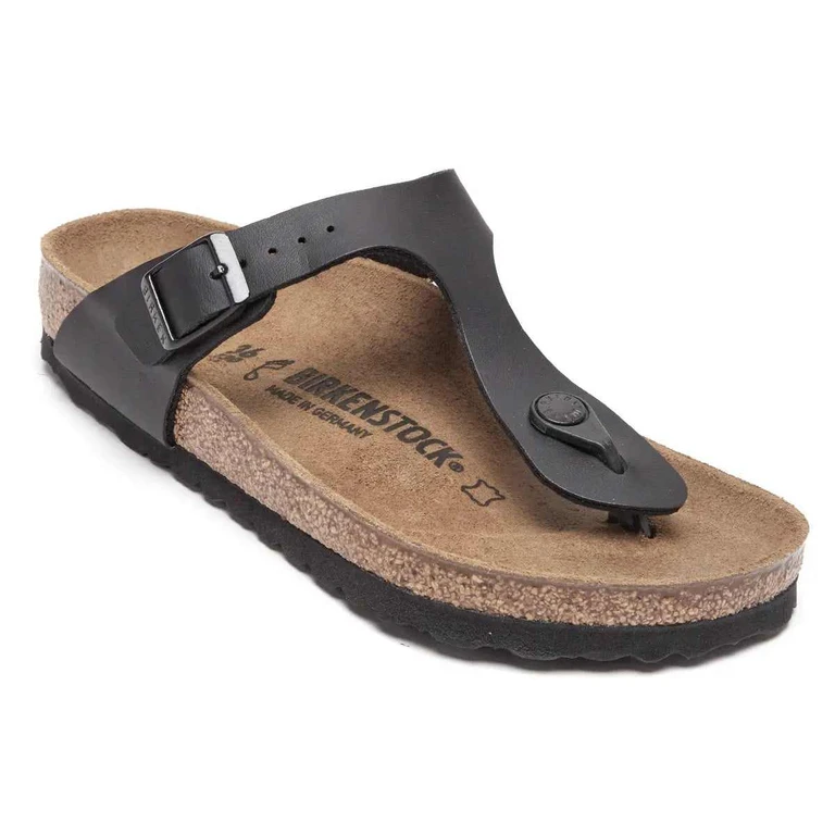 Gizeh Birko-Flor Patent Black Sandals