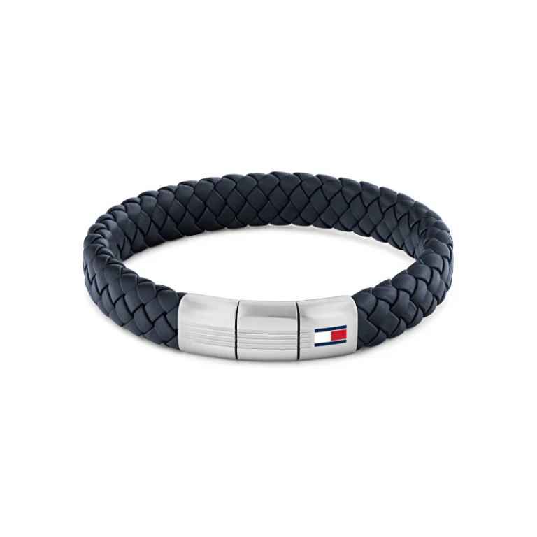 Blue Leather Bracelet With Steel Closure 2790660