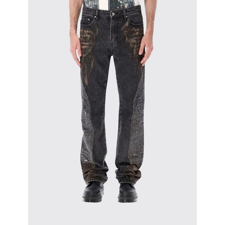 Straight Fit Mid-Rise Graphic Print Denim Jeans (1120890002C)