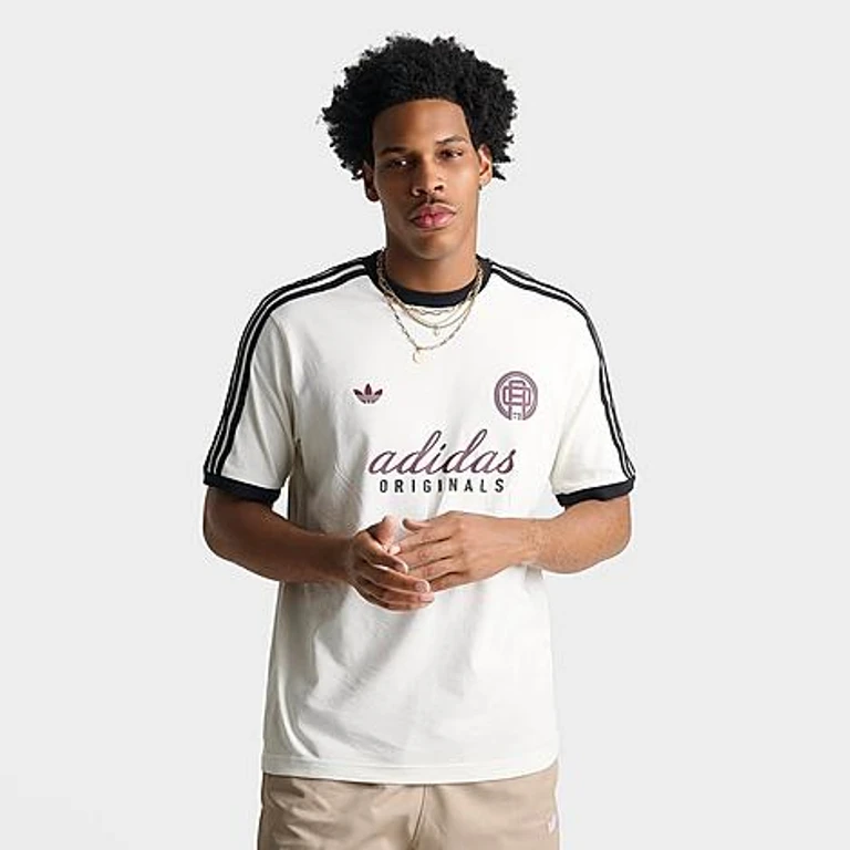 adidas Men's Originals Cali Script T-Shirt in Off White Size: Small