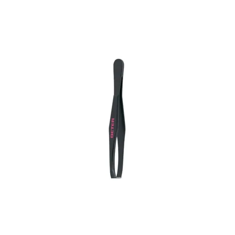 Straight tip tweezers in black coated steel Beter