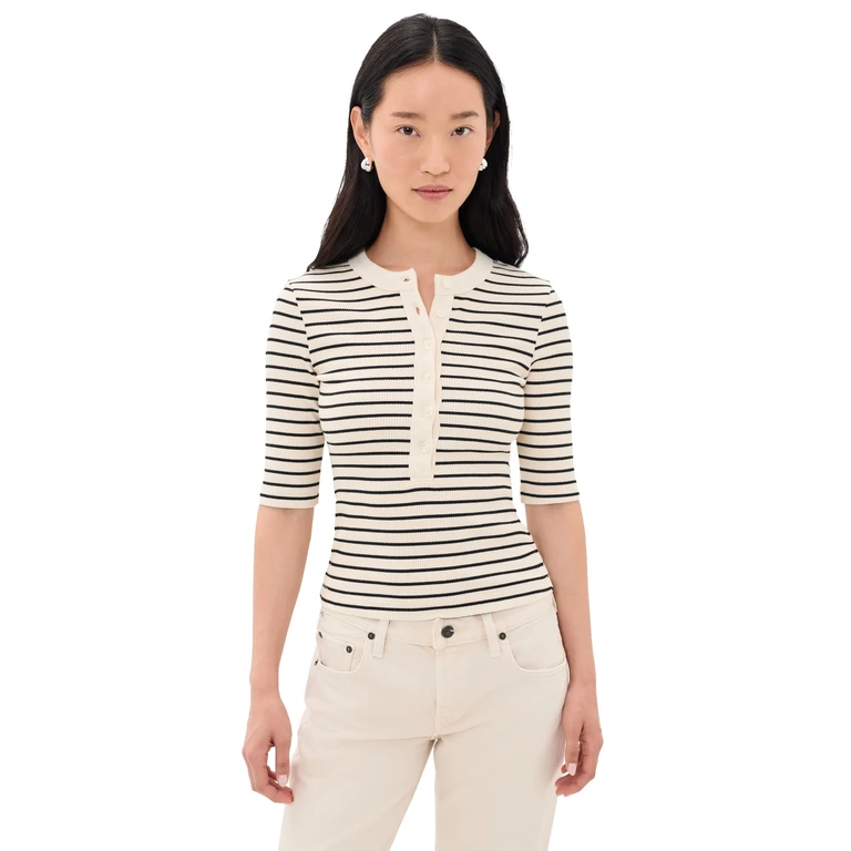 Nali Maglia Henley Maniche Corte Antracite L