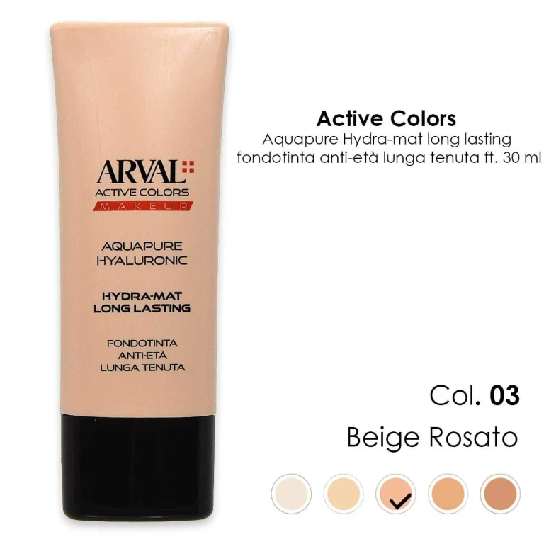 AQUAPURE Hyaluronic - Hydra-mat long lasting n. 03 - pink beige long-lasting anti-aging foundation ft 30ml