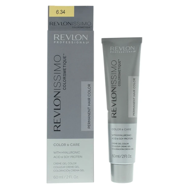 Revlonissimo Colorsmetique Hyaluronic Acid Permanent Hair Color 6.34 Dark Golden Copper Blonde 60 ml
