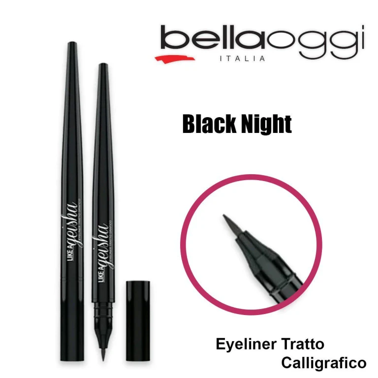 Like a geisha eyeliner calligraphic stroke black night