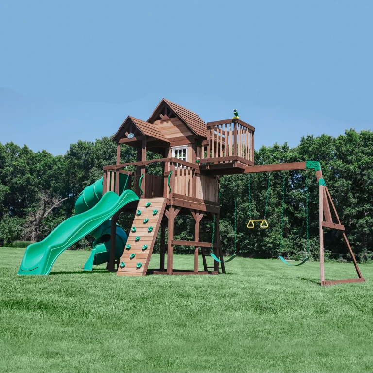 Skyfort III Cedar Swing Set w/ Tube Slide - DIY:- Do It Yourself