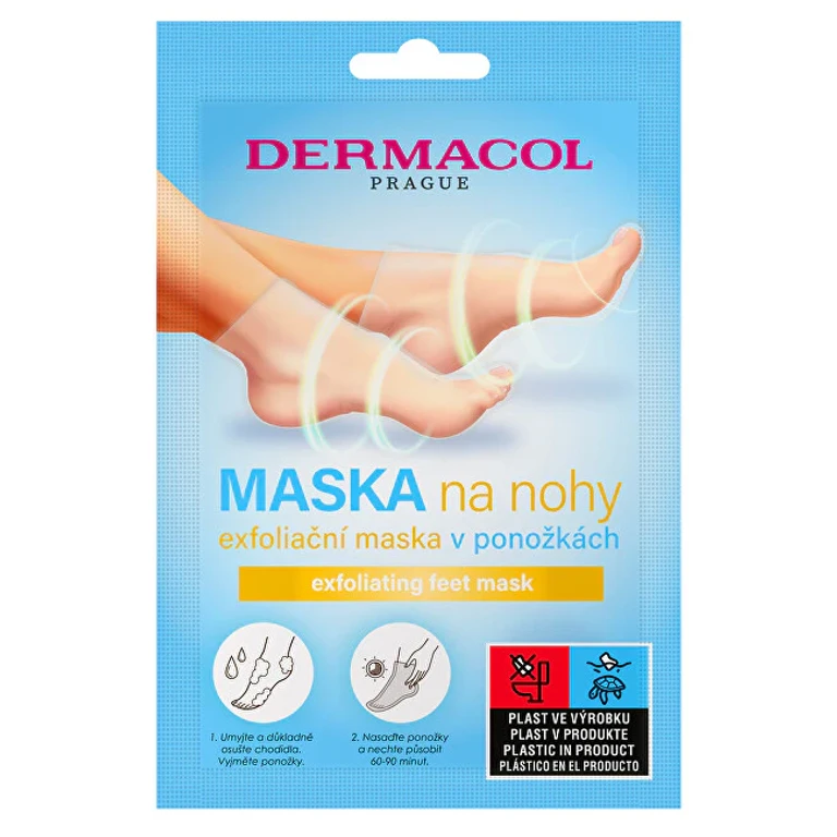 Exfoliating foot mask in socks