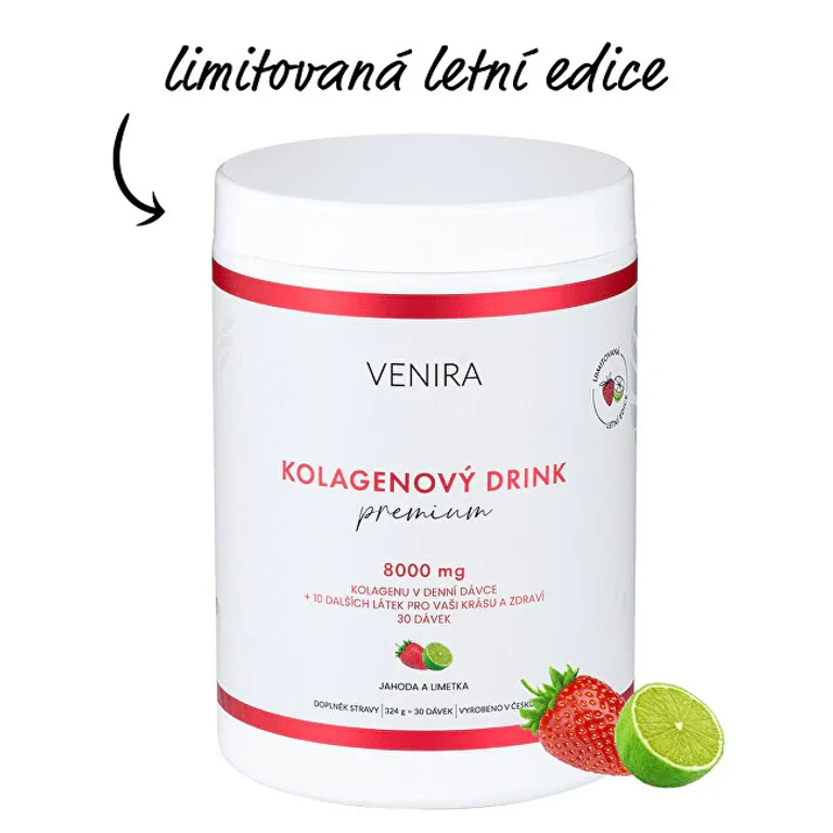 Bevanda al Collagene Premium per Capelli, Unghie, Pelle - Fragola & Lime