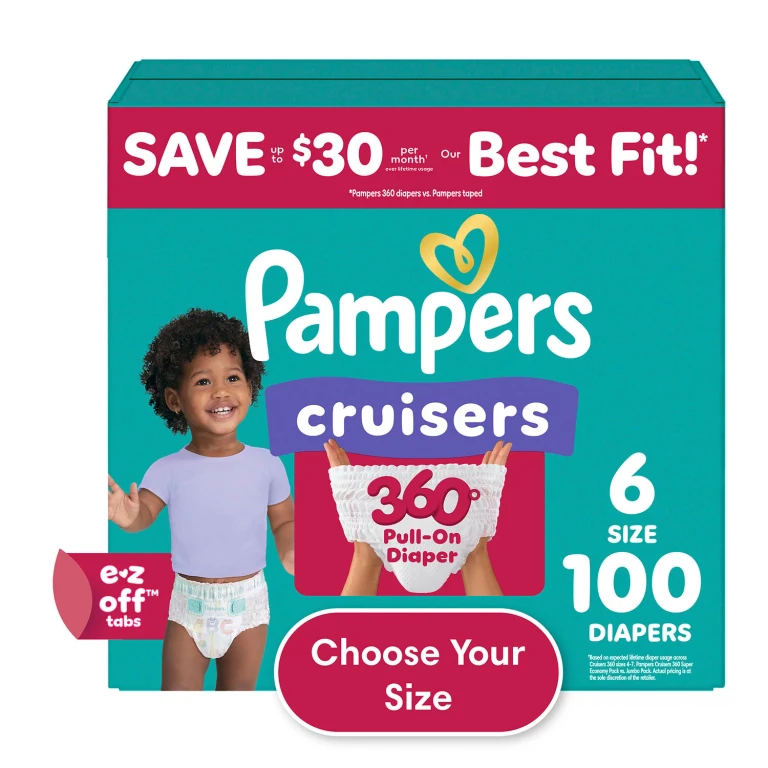 Cruisers 360 Diapers, Size 6 - 100 ct. (35 + lb.):- Size 6, 100 ct., 35+ lbs.