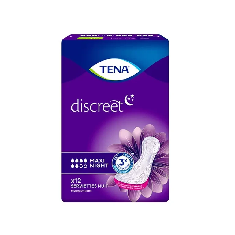Incontinence Absorbent Tena Discreet Maxi Night 12 pieces