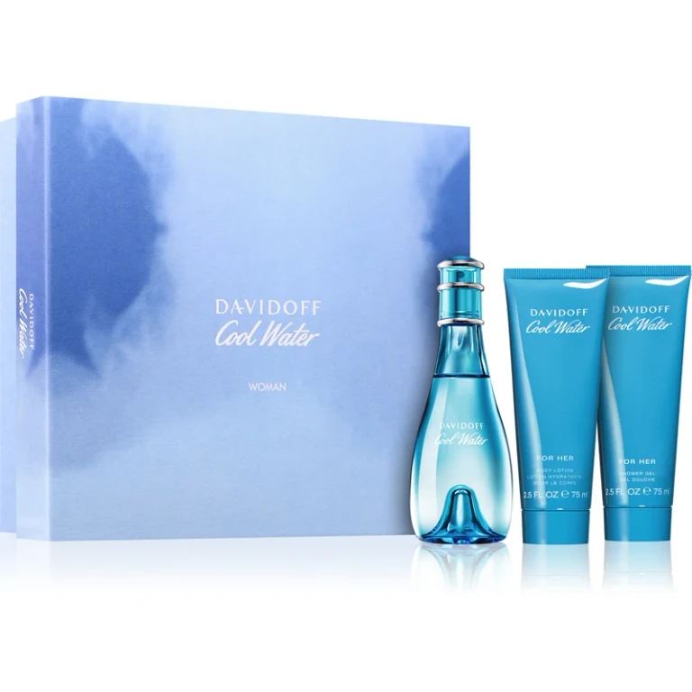 Cool Water Women's Gift Set Davidoff Cool Water Woman Eau de Toilette 100ml + Body Milk 75ml + Shower Gel 75ml