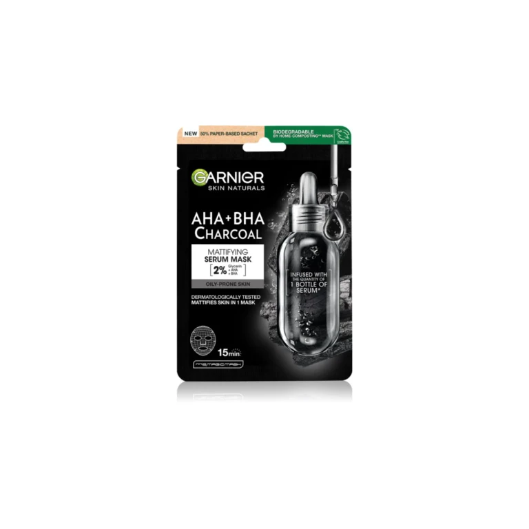 Black tissue mask with seaweed extract pure charcoal Skin Naturale ls (black fabric mask) 28 g