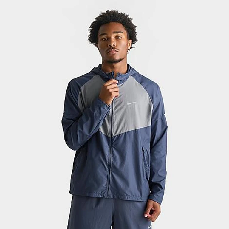 Men's Miler 2.0 Dri-FIT Running Jacket in Thunder Blue/Smoke Grey Size: Small