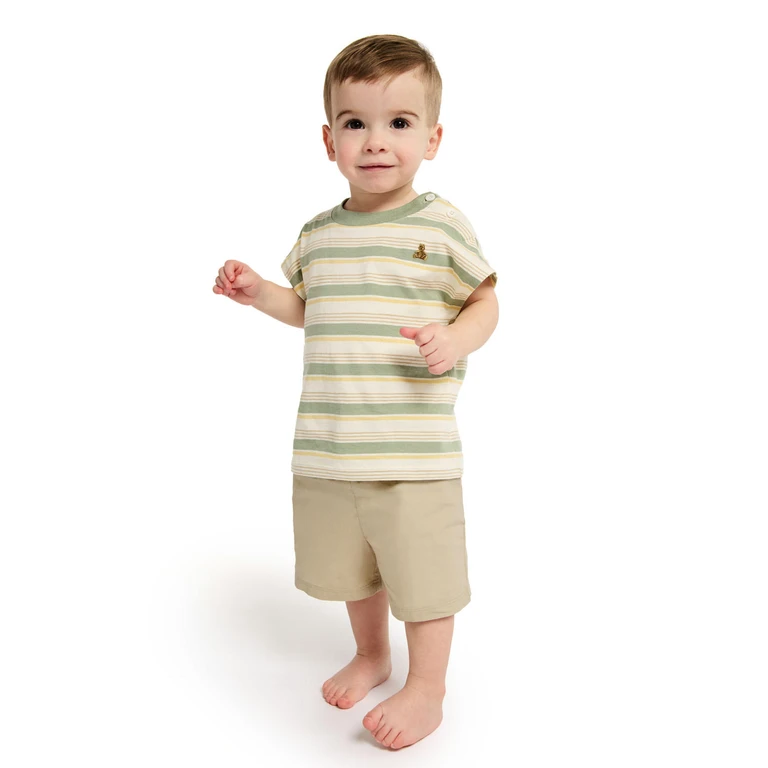 Boys 2Pc Outfit Set Green 9M:- Green, 9M